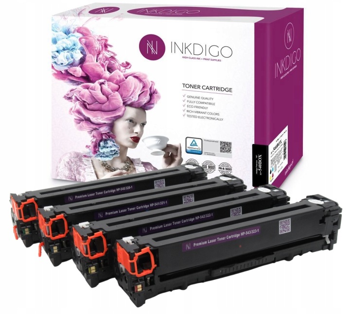 4 Tonery CMYK komplet INKDIGO CB540A CB541A CB542A CB540A 7600 stron