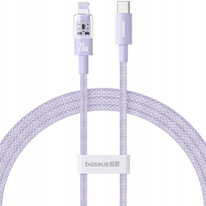 BASEUS Kabel 1m do iPhone USB-C - iPhone LIGHTNING fioletowy 20W