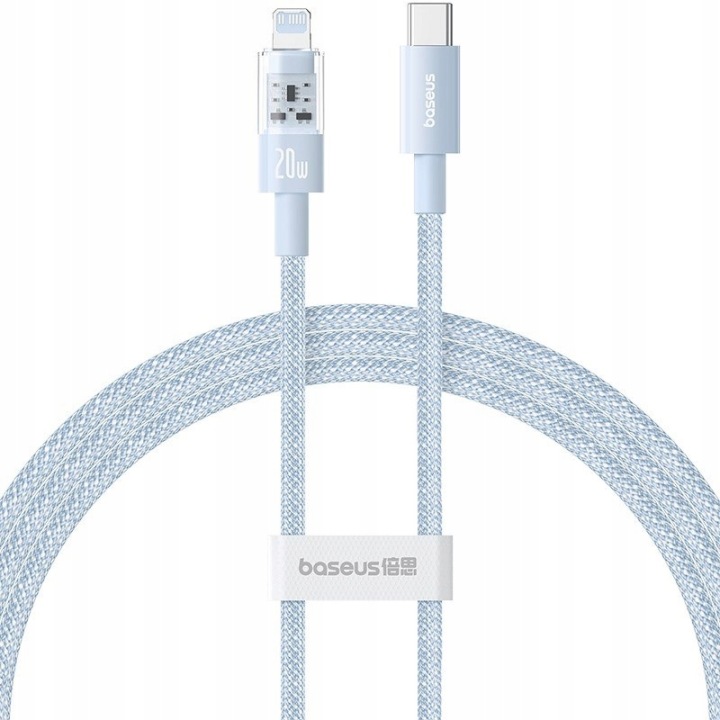 BASEUS Kabel 1m do iPhone USB-C - iPhone LIGHTNING niebieski 20W