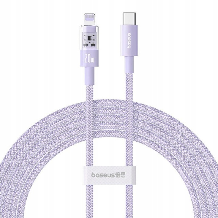 BASEUS Kabel 2m do iPhone USB-C - iPhone LIGHTNING fioletowy 20W