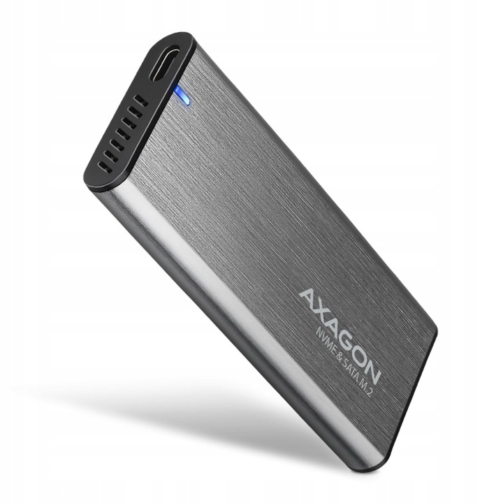 Obudowa Axagon do dysków M.2 NVMe & SATA SSD / USB-C 3.2 G2 30-80mm szara
