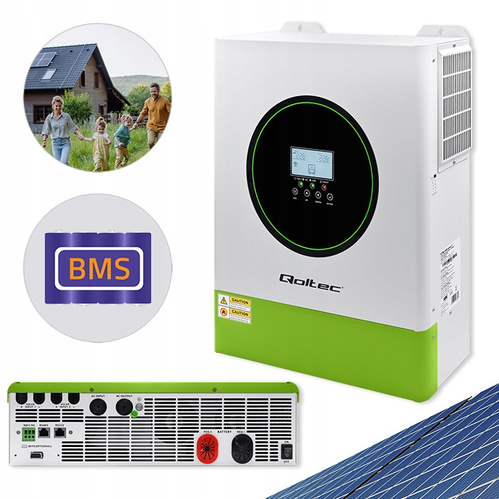 Qoltec 53862 inwerter solarny Off-Grid 11000W 160A 48V MPPT BMS Sinus