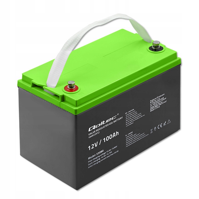 Qoltec Akumulator żelowy GEL 12V 100Ah LongLife PV UPS kamper łódź 53080