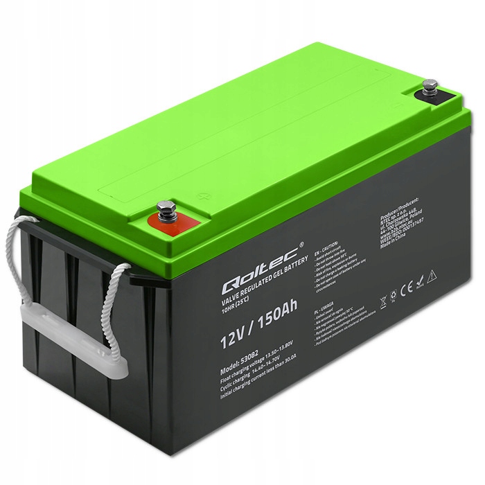 Qoltec Akumulator żelowy GEL 12V 150Ah LongLife PV UPS kamper łódź 53082