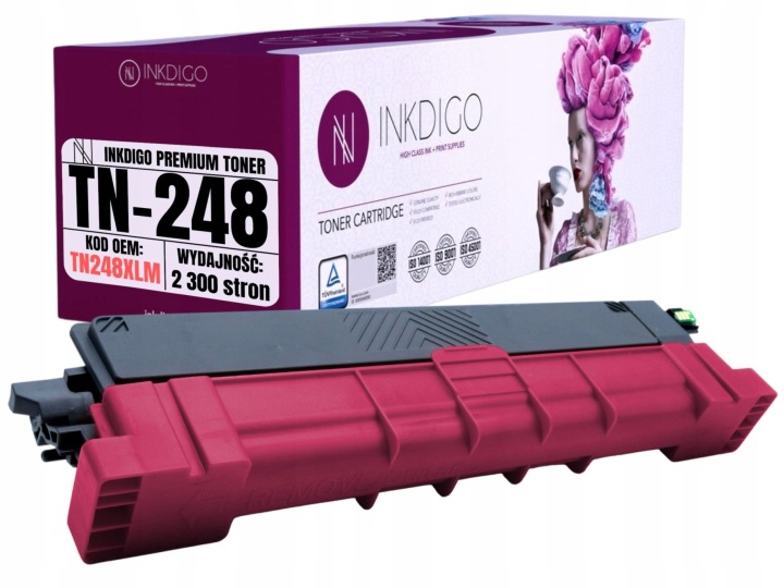 Toner Inkdigo zamiennik TN 248 do Brother czerwony magenta 2300 stron