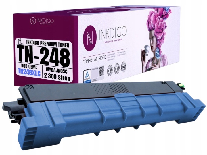 Toner Inkdigo zamiennik TN 248 do Brother niebieski cyan 2300 stron