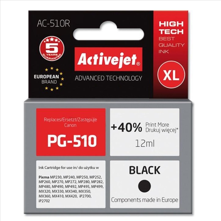 Tusz ActiveJet AC-510RX do Canon czarny PG-510XL 12ml