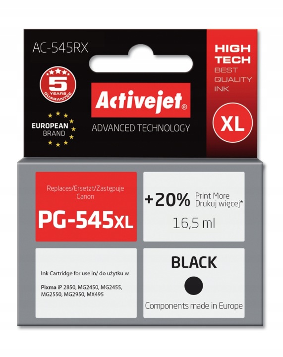 Tusz ActiveJet AC-545RX do Canon czarny PG-545XL