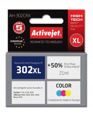 Tusz ActiveJet AH-302CRX do HP kolor HP 302