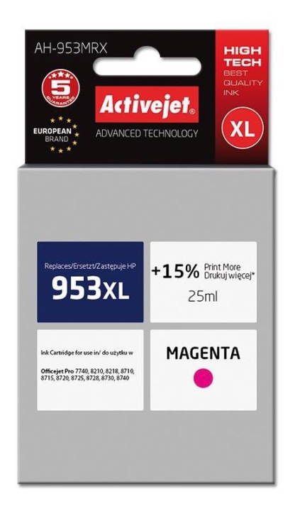 Tusz ActiveJet AH-953MRX HP 953XL F6U17AE czerwony magenta 25ml 1600 stron
