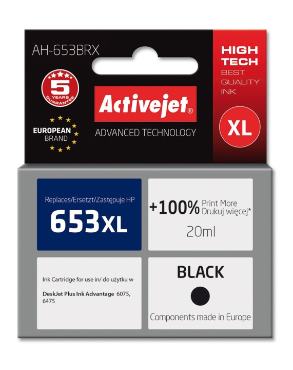 Tusz Activejet AH-653BRX do HP 3YM75AE czarny 20 ml