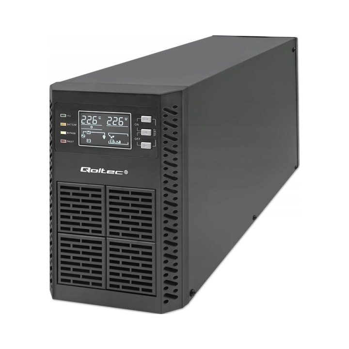 Zasilacz awaryjny UPS on-line Qoltec Pure Sine Wave LCD 2000VA 2000W EPO